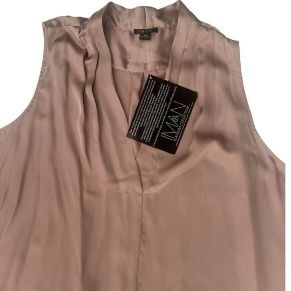 NWT IMAN Women's Dark Rose Satin  Sleeveless Blouse sz 3X - Picture 4 of 7